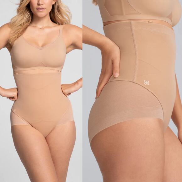 Honeylove Womens SuperPower Brief Compression Shapewear in Sand Tan Size 1X - Picture 1 of 9